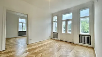 Expose SANIERTE FASSADE &amp; ALLGEMEINFLÄCHEN - STILALTBAU - 118 m² WNFL - BALKON - EIGENGARTEN