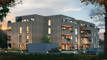 Expose Grüner Wohnkomfort: 68 m², 3-Zimmer-Holzbauwohnung mit Balkon