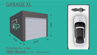 Expose Garagen in unterschiedlichen Größen zu mieten! Variante: XL Garage