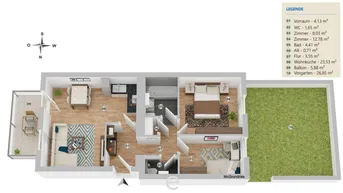 Expose Altbau-Erdgeschosswohnung TOP 2 mit Blick in den eigenen Vorgarten, sofort verfügbar!