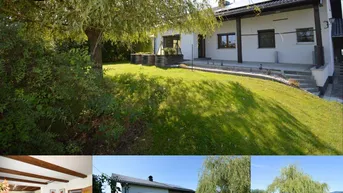 Expose Traumhafter Bungalow in Steyr: 160m² Wohnfläche, generalsaniert, mit Garten, Terrassen, Garagen und Kachelofen