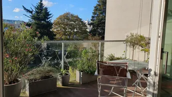 Expose Penthouse apartment - furnished - with a fantastic roof terrace facing a large quiet garden - parking available
