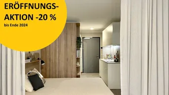 Expose *OPENING DISCOUNT -20%* All-In-Living JONN-Y - möbliertes Apartment + Balkon -&gt; Pauschalpreis + Gym, Sauna, Dachterrasse, Community Area &amp; sämtlicher NK! 7 Min. zum Stephansplatz!