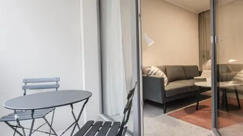 Expose Pauschalmiete I JONN-Y möbliertes Apartment mit Balkon, inkl. Gym, Sauna, Dachterrasse, Community Area, Internet etc.! 7 Min. zum Stephansplatz!