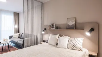 Expose Pauschalmiete I JONN-Y möbliertes Apartment mit Balkon, inkl. Gym, Sauna, Dachterrasse, Community Area, Internet etc.! 7 Min. zum Stephansplatz!