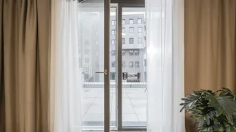 Expose JONN-Y möbliertes Apartment mit Terrasse / Pauschalmiete inkl. Gym, Sauna, Dachterrasse, Community Area, Internet etc.! 7 Min. zum Stephansplatz!