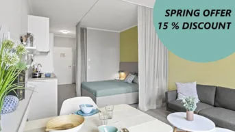 Expose * SPRING OFFER -15 %* HANS-Y - ALL RENT (incl. Strom, Heizung, Internet, Pool, Gym, Spa &amp; vieles mehr) + flexible terms!