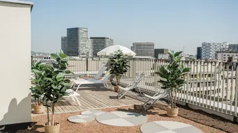 Expose JONN-Y möbliertes Apartment mit Terrasse / Pauschalmiete inkl. Gym, Sauna, Dachterrasse, Community Area, Internet etc.! 7 Min. zum Stephansplatz!