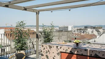 Expose JONN-Y möbliertes 2-Zimmerapartment mit Terrasse / Pauschalmiete inkl. Gym, Sauna, Dachterrasse, Community Area, Internet etc.! 7 Min. zum Stephansplatz!