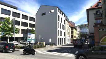 Expose ERSTBEZUG: moderne Geschäftsfläche im Erdgeschoss zu vermieten vor der Fußgängerzone