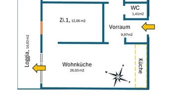 Expose Moderne 3-Zi. Wohnung , 1. Stock, ab 01.07.2025 frei