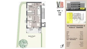 Expose NEUBAU-W01: 3-Zimmer Gartenwohnung in Gisingen