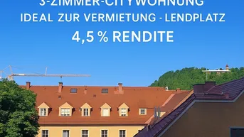 Expose Top-Rendite im Herzen der City – 3 Zimmer mit Schloßbergblick &amp; ca. 4,5 % Ertrag! (Provisionsfrei)