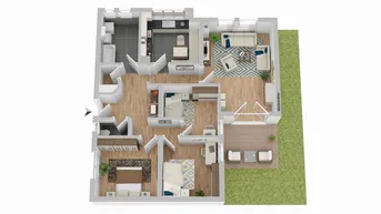 Expose Renovierungsbedürftige 4-Zimmer Gartenwohnung mit guter Raumaufteilung