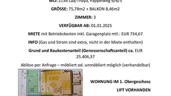 Expose SUCHE NACHMIETER (KAMPTALWOHNUNG 2136 LAA/THAYA)