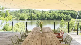 Expose EXKLUSIVES DESIGNHAUS AM SEE mit PRIVATSTRAND und POOL - 80 min von Wien