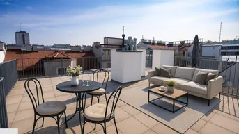 Expose Erstbezugs-Dachgeschosswohnung auf einer Ebene mit großzügiger Terrasse, Privatlift &amp; eigenem Zugang