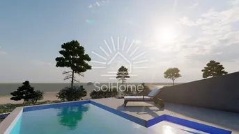 Expose Haus mit Panoramablick auf das Meer bei Primosten, Kroatien
