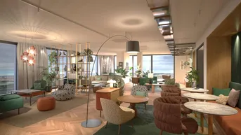 Expose ERÖFFNUNGSANGEBOT: 1 Monat mietfrei - Kurzzeitmiete: Studio Large (möbliert) mit Zugang zu Fitness, Co-Working, Dachterrasse, Kinoraum