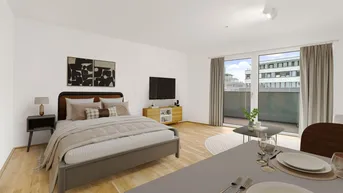 Expose Kurzzeitmiete: Studio Extra Large (möbliert) mit Zugang zu erstklassigen Gemeinschaftsflächen: Fitness, Co-Working, Dachterrasse, Yoga, Private Dining &amp; Kinoraum