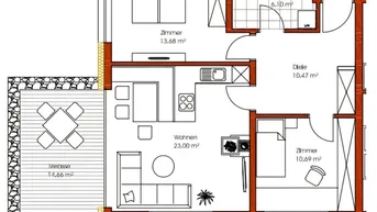 Expose 3-Zimmer Terrassenwohnung zum Vermieten