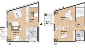 Expose Moderne 4-Zimmer Maisonette mit zwei Balkonen