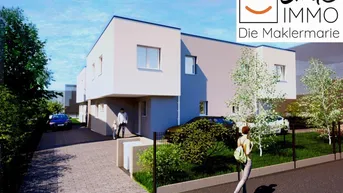 Expose Provisionsfrei: ziegelmassives Niedrigenergiehaus (Erstbezug), nahe der alten Donau, mit 4 Zimmern, Terrasse, Süd/West-Garten und Parkplatz.
