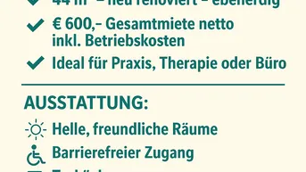 Expose Therapie -/Büroräume in zentraler Lage-44m2, barrierefrei, renoviert 