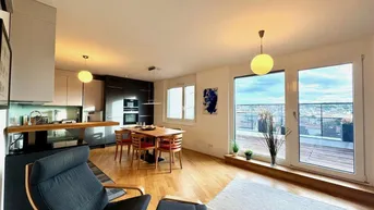 Expose 4-Zimmer High-End Living – Dachterrassentraum in Top-Lage an der U4, voll möbliert und exklusiv ausgestattet mit spektakulärem Stadtblick
