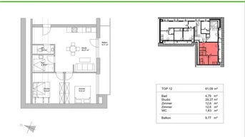 Expose Moderne 3-Zimmer Loftwohnung mit Balkon und Carport - Erstbezug nach Generalsanierung in 'den silllhöfen' (Top 12)