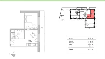 Expose Moderne 2-Zimmer Wohnung mit Balkon und Parkplatz in den 'sillhöfen 8' (Top 03)