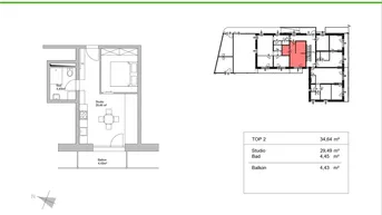 Expose Gemütliches 2-Zimmer Studio in den 'sillhöfen' als Erstbezug nach Generalsanierung (Top 02)
