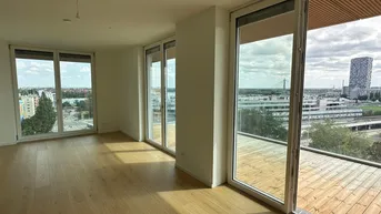 Expose Erstbezug 2-Zimmer Neubauwohnung mit Terrasse im 11. Stock in Luxusprojekt GRÜNBLICK in Viertel Zwei