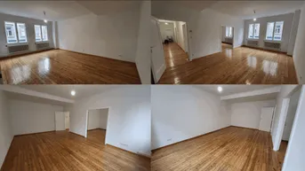 Geräumiges, helles Zimmer mit glänzendem Holzplankenboden und weißen Wänden, bereit zur individuellen Gestaltung.