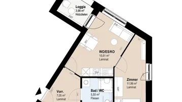 Expose Betreutes Wohnen: Neubauwohnung mit Loggia