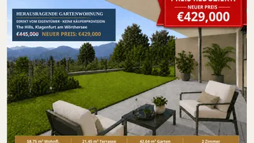 Expose ** NEUER PREIS! 429.000 € ** PROVISIONSFREIER Erstbezug am Kreuzbergl mit Terrasse &amp; Eigengarten