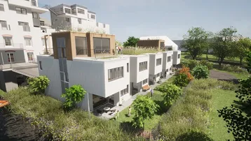 Expose + Dachterrasse 360° Panoramablick +SCHLÜSSELFERTIG+ Traumhaftes Reiheneckhaus in Ebenfurth mit direktem Blick auf den Fischa-Fluss + 6 Zimmer + Kamin + Garten + Bahnhofsnähe ++