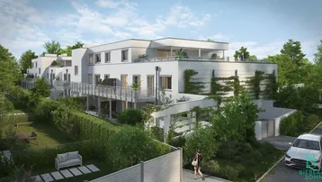 Expose Provisionsfrei für den Käufer! Die Donau vor der Tür – Urlaubstimmung und üppiges Grün in der Fischerzeile, elegante Eigentumswohnungen mit Gärten, Terrassen und Balkone! Garagenplatz inklusive! Schlüsselfertig!