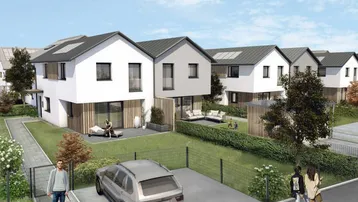 Expose Neubau-Doppelhaushälfte "SONNENFELD" - Typ A: Idyllisches Wohnvergnügen für die ganze Familie
