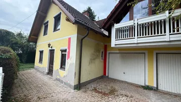 Expose Nähe Klopeiner See: Sanierungsbedürftiges Einfamilienhaus mit Roh-, Zubau, Doppelgarage und uneinsehbarem Garten