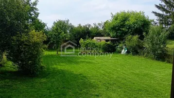 Großer, gepflegter Garten mit weitläufiger Rasenfläche und altem Baumbestand, ideal zum Entspannen im Grünen.