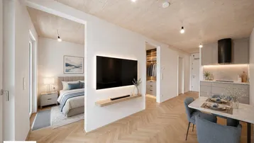 Expose Kompakt wohnen, mit Community Features Wohnraum erweitern – 1,5 Zimmer im LeopoldQuartier