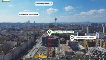 Expose ERSTBEZUG im Village im Dritten: 2-Zimmer-Wohnung inkl. Freiflächen mit urbanem Flair &amp; Parknähe
