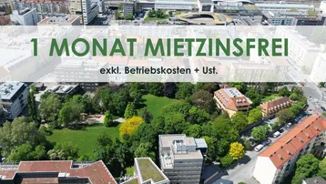 Luftaufnahme einer Stadtlandschaft mit Wohngebäuden, einem grünen Park und städtischer Infrastruktur.