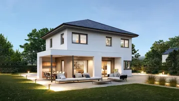 Expose Planungsbeispiel "LEISTBARER Neubau" mit einem Fertighaus ELK AllinOne 131 SCHLÜSSELFERTIG schon ab € 1.075.- monatlich