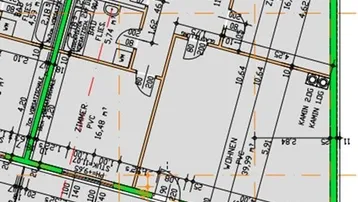 Detaillierter Grundriss der Wohnung mit Zimmern, Loggia und Bemaßungen.