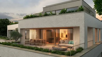 Expose ERSTBEZUG IN RUHELAGE AIGEN: Großzügige Terrassenwohnung mit weitläufigen Freiflächen.