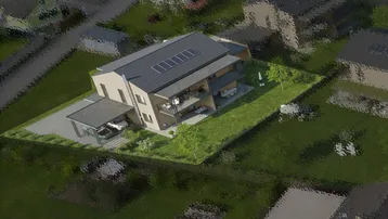 Expose Vier Neubauwohnungen in sehr guter Lage- zwei im EG mit Terrassen und Eigengarten- zwei im OG mit Balkon- vier eigene Carports