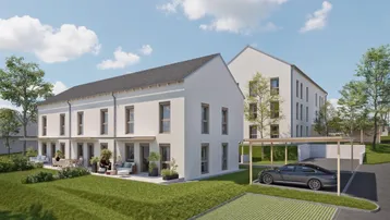 Expose Neubau-Highlight – Stilvolle 3-Zimmer-Wohnung mit Küche, Balkon und Carportparkplätze - geförderte Miete - 3 Zimmer 