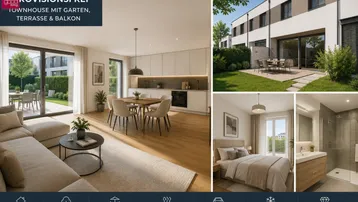 Expose PROVISIONSFREIES TOWNHOUSE MIT EIGENGARTEN, TERRASSE & BALKON – WOHNEN WIE IM EIGENEN HAUS